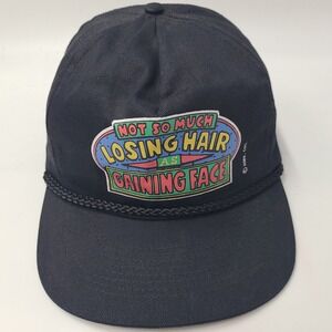 Vintage Funny Hat Snapback Black Rope Not So Much Losing Hair As Gaining Face